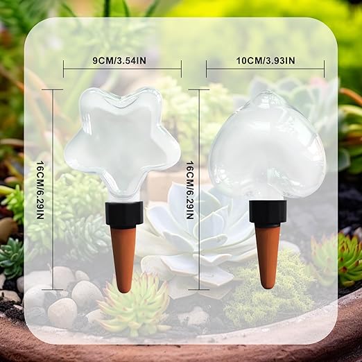 Heart-Shaped 7.04oz/200ml Plant Watering Globes - 6 Self Watering Globes for Outdoor ＆ Indoor Plants - Automatic,Slow,Self Watering Spikes Care of Plants Everyday