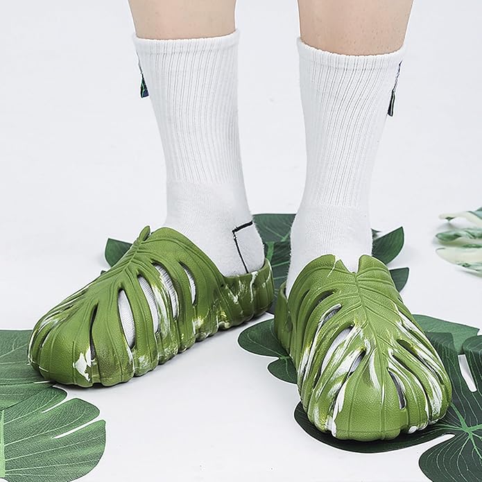 Optigard Monstera Slippers for Women and Men,Monstera EVA Thick Sole Pillow Slippers,Non Slip Quick Drying Breathable Beach Monstera Slides