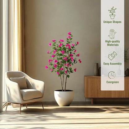 Fake Tree Bougainvillea Artificial 5 Feet Tall Fake Plant Faux Trees Indoor Faux Bougainvillea Artificial Trees Tall Artificial Plants Indoor Applies to Indoor Home Decor Office Hotel Decor