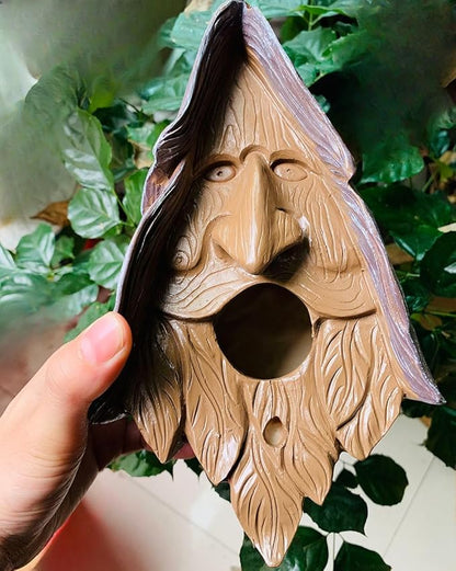 Gnome Open The Door Garden Decor Resin Tree Faces Decor Outdoor Fairy Garden Patio Lawn Porch (Tree House)