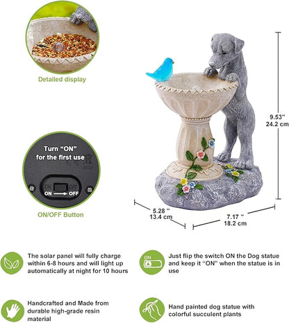 Nacome Solar Dog Garden Decor: Outdoor Statues Ornaments for Outside Decorations Yard Art Lawn Porch Patio Balcony - Birthday Choice for Mom Grandma Women Lover