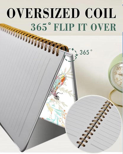 Spiral Journal Notebook,A5 Hardcover Lined Journals for Women Girl 6 x 8.3 in,120 Pages Thick Paper,Cute College Ruled Writing Notebook for Gifts Office Work School(Cute Dragonfly)