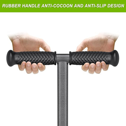 Dolibest Lawn Coring Aerator, Stainless Steel 4 Corer Plug Aerator Tool with Soft Rubber Grip, Manual Grass Aerating Tool, Garden Tool & Cleaning Hand Tool for Loosening Soil and Improving Lawn Health