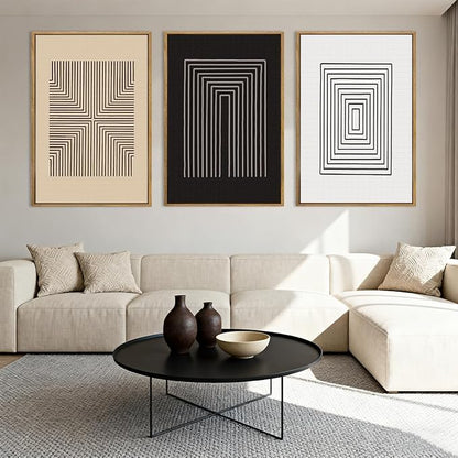 Anyzal Modern Wall Art Minimalist Neutral Wall Decor Large Abstract Artprints 24x36 Inch Set of 3 for Living Room Bedroom Office