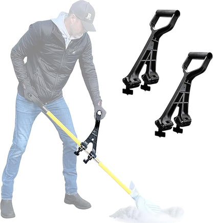 Universal Handle Attachment for Snow Shovel, Weedeater, String Trimmer, Rake & More | Versatile Ergonomic Back Saving Attachment for All Gardening Tools | Yard Tool Gifts (2 Pack)