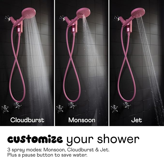 Sproos! - Handheld Showerhead with Filter Set, High Performance Filtration System for Healthier Hair and Skin, Extra Long 70 Inch Hose, 3 Customized Spray Functions, Blue