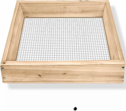 Soil Sifter,Dirt Sifter for Gardening Rock Sifter for Rocks Compost Sifter Wooden Sifting Screen,Garden Sieve for Pellet/Gravel/Soil/Leaves,Garden Tool 15.7" x11.8”x2.8” with 1/5” Mesh…