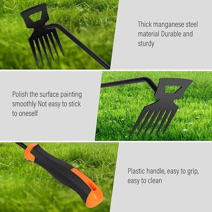 Weed Remover Tool,Portable Garden Weeder Tool,2024 New Manganese Steel Weeding Tools,for Hand Weeder for Vegetable Gardening Backyard Farm Planting & Uprooting Weeding Tool (Rubber 6-Tooth)