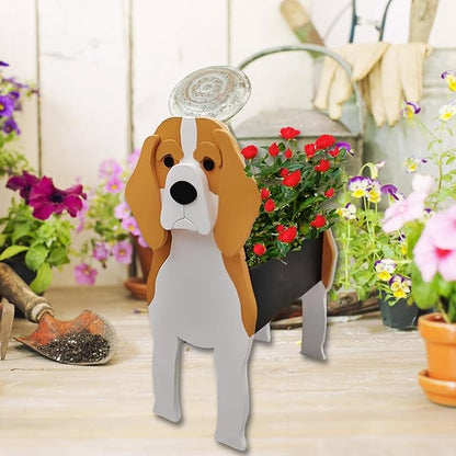 Beagle Dog Planter Plant Pots,Cute Large Dog Flower Planter,Gifts for Pet Lovers,Unique Animal Plant Pots,Office,Indoor Outdoor Garden Decor(9.84 * 8.97 * 17in)