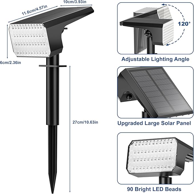 LANSOW Solar Spot Lights Outdoor Color Changing, 12Pack/7 Modes Waterproof Solar Christmas Landscape Spotlights, LED Solar Powered Flood Lights for Yard Garden Pathway Outside Halloween, Auto ON/Off