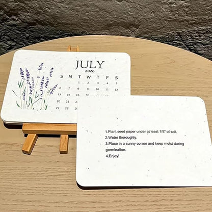 Eco-Friendly Plantable Love Seed Calendar 2026,12-Month Biodegradable Seed Paper Planner with Wildflower, Herb & Fruit Seeds, Gardening & Gifting Gift for Women, Men, Green Living Decor