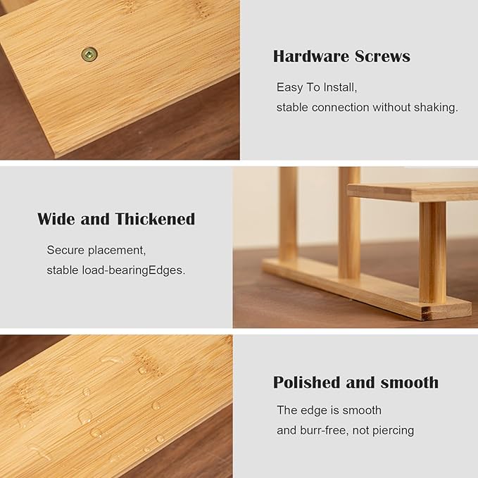 Mini Desktop Plant Stand Indoor Window Sill Flower Stand Bamboo Succulent Window Sill Stand Bracket For Home , Office, Living Room, Bedroom Plant Display(Four-layer extension)