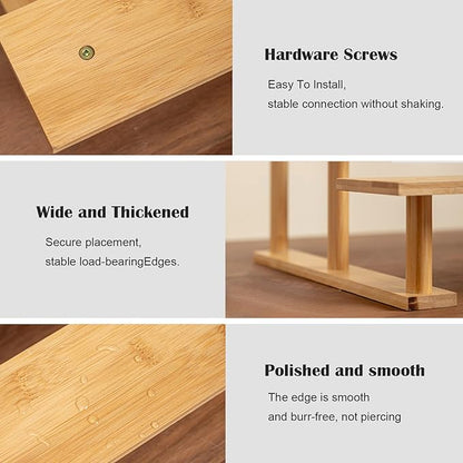 Mini Desktop Plant Stand Indoor Multi-Layer Window Sill Flower Stand Bamboo Succulent Window Sill Stand Bracket For Home , Office, Living Room, Bedroom Plant Display(Four-layer)
