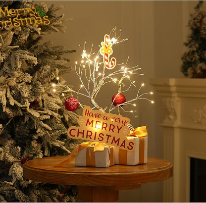 Money Tree Gift Card Holder 108 LEDs Lighted Fairy Light Spirit Trees Battery/USB Powered Light Up Display Tree with 22 Clear Clips for Photo, Cash,Card, Memo,Home Decor