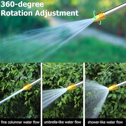 Upgraded Garden Hose Nozzle Sprayer, 100% Heavy Duty Metal Water Hose Nozzle, High Pressure Spray Gun With 3/4" Brass Quick Connectors, for Watering Plants & Lawns, Patio Cleaning, Car Washing