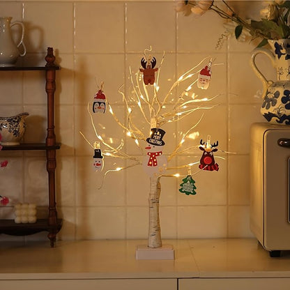 Money Tree Gift Card Holder 24 LED Birch Twig Treelights Battery/USB Powered Light Up Display Twig Gift Card Holder with 22 Clear Clips for Graduation Birthday Wedding Photo (Warm Color)