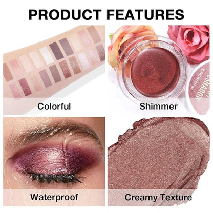 Cream Glitter Cocoa Shimmer Metallic Eyeshadow Palette Makeup, Natural Single Mini Instant Holographic Eyeshadow For Older Women, Sombras Crema Para Ojos, Talc, Paraben & Cruelty Free, 21
