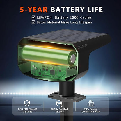 Solar Lights Outdoor Waterproof IP65,Auto On/Off, 2700K 2 Lighting Modes, Super Bright LED, Solar Powered Yard Garden Solar Spot Lights for Outside Landscape -3000K,8 Pack