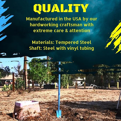 Heavy-Duty All-Steel Sharpshooter Shovel - Weighted Long Handle and Hardened/Heat-Sharpened Chromoly 15 Inch Head