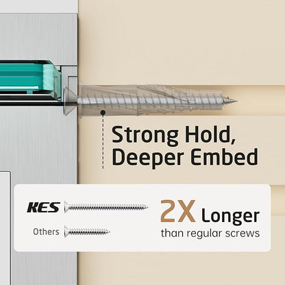 KES Bathroom Glass Shelf, Bathroom Wall Glass Shelves 16 Inch Shelf Wall Mounted Brushed Nickel Finish, BGS3201S40-2