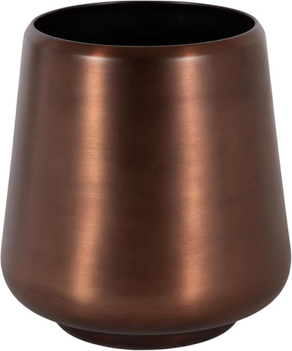 Kate and Laurel Portell Round Indoor Metal Planter Pot, 12 x 12 x 12, Bronze, Vintage Circular Planter for Indoor Plants Living Room or Sunroom Decor