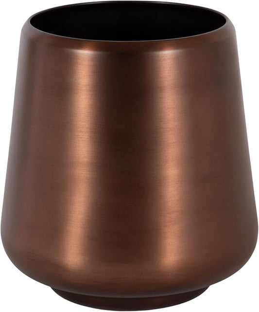 Kate and Laurel Portell Round Indoor Metal Planter Pot, 12 x 12 x 12, Bronze, Vintage Circular Planter for Indoor Plants Living Room or Sunroom Decor
