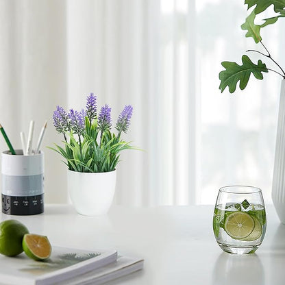 Ferrisland Fake Plants Artificial Succulent: Indoor Faux Aloe Potted Home Decor Aesthetic - Small Decorations for Office Desk or Living Room Table Shelf of Aloe Vera in Pots - 12 Inch (Lavender, 9IN)