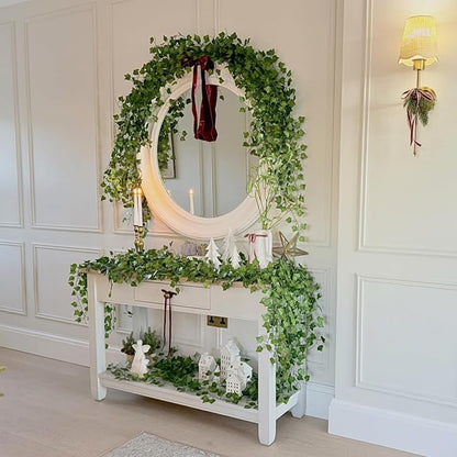CQURE 16 Pack 105Ft Artificial Ivy Fake Vines,Ivy Garland Greenery Garland Fake Hanging Plants Vines Green Leaves for Bedroom Wedding Garden Wall Room Decor