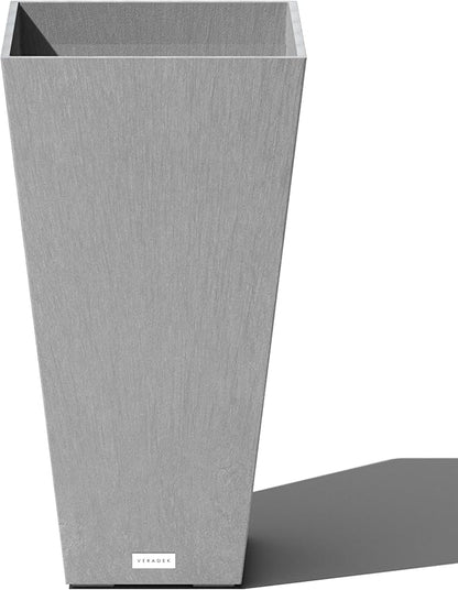 Veradek V-Resin Indoor/Outdoor Taper Planter (26 inch, Grey)