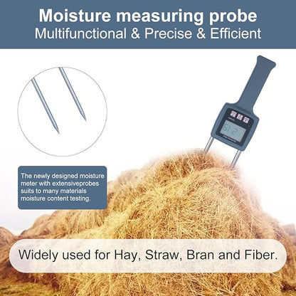 TK100H Portable Hay Moisture Meter - Precise Hay Moisture Tester with Probe for Monitoring and Ensuring Optimal Hay Quality, Preventing Mold and Spoilage