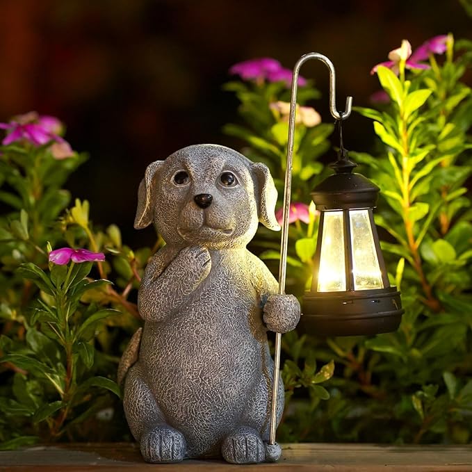 Qeeman Garden Decor Statues: Mothers Day Birthday for Mom Grandma Women Sister Wife Lady Lover - Front Patio Balcony Yard Art Lawn Ornaments Porch Outdoor Outside Decorations (Dog)