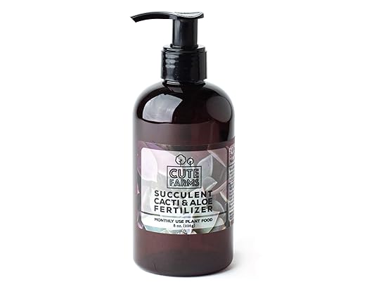 Cute Farms Succulent, Cacti, & Aloe Fertilizer | Gentle Monthly Use Formula Plant Food (8 oz. Bottle + ONE Fine Mist Spray Bottle)