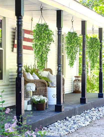 RECUTMS Artificial Hanging Plant - Faux Ivy Vine With White UV Resistant Leaves for Room, Office, Wall Decor (White)
