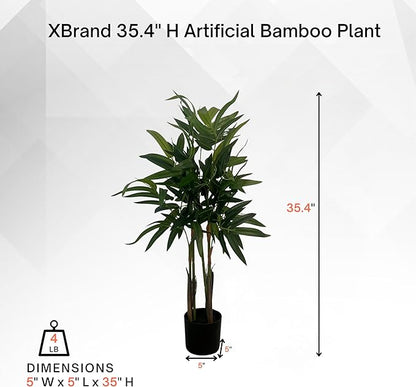 XBrand 35.4-Inches Artificial Bamboo Plant in Pot for Indoor Outdoor Home Office Store, Great Housewarming Gift
