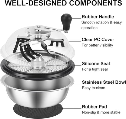 MELONFARM 19 inch Bud Leaf Bowl Trimmer, Bud Bowl Trimmer with Switchable Stainless Steel Blades & Clear Visibility Dome, Hand Twist Spin Cutting Bud Trimmer for Buds, Flowers, Hydroponics Plants