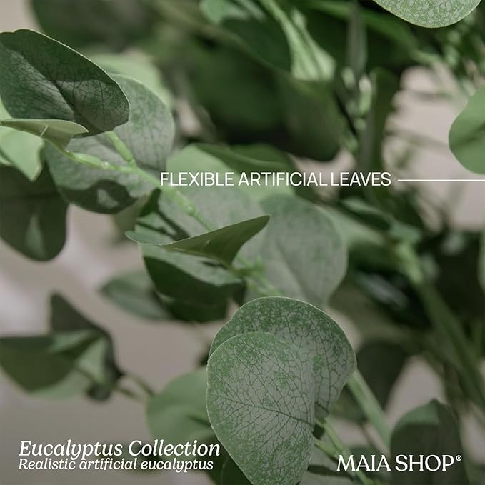 Maia Shop 3ft 5in Artificial Eucalyptus Tree Plant for House, Apartment or Office – Realistic Fake Indoor Plants for Living Room, Kitchen, Bedroom, Entryway or Bathroom – Faux Greenery for Home Décor