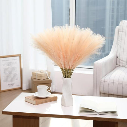 Faux Champagne Pampas Grass - 60pcs 24 Inch Boho Home Decor, Artificial pompas Floral for Table Centerpieces, Farmhouse and Baby Shower Decorations (Champagne, 60 Pieces)
