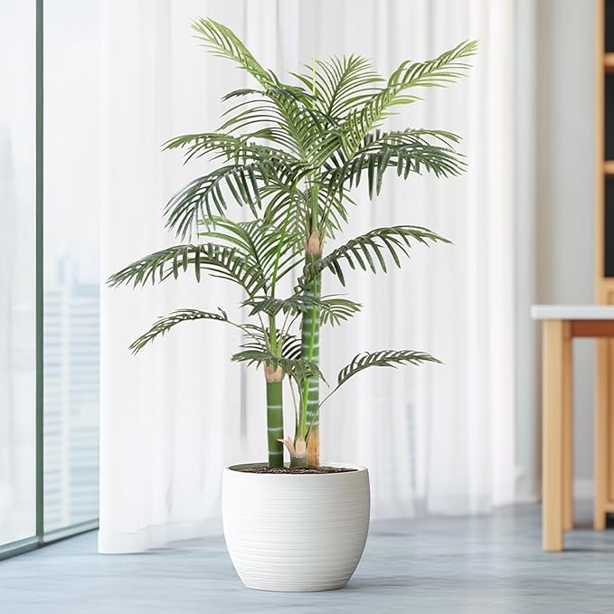 Artificial Palm Tree, Tall Tropical Palm Tree Faux Palm Plant for Indoor Outdoor Office House Living Room Home Decor
