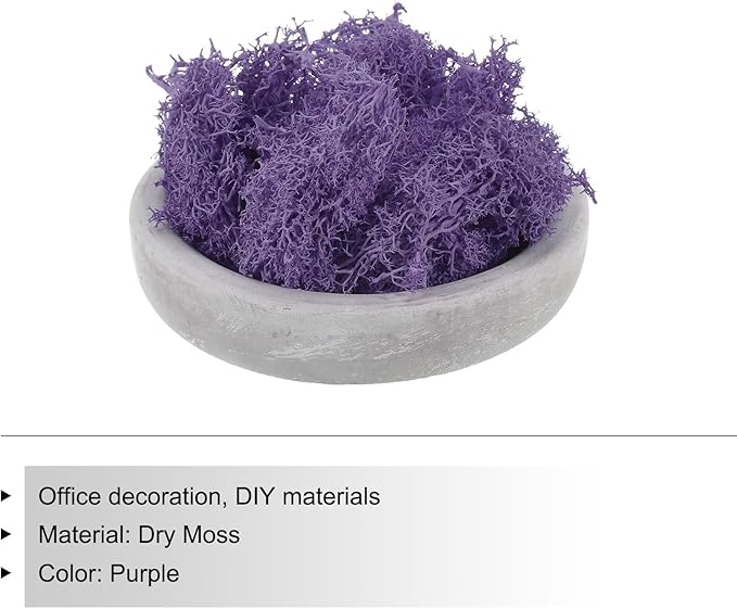 MECCANIXITY 3.5 OZ Moss Fake Craft Moss Artificial Moss Natural Preserved Moss for Craft Arts Floral DIY Project Wall Wedding Garden Patio Table Terrariums Decoration(Purple)