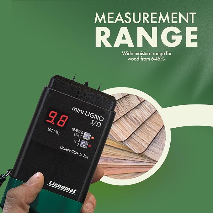 Mini-Ligno S/D - Pin Moisture Meter - Mold Detector & Tester for Construction, Maintenance, Flooring, Water Damage - Humidity Detection & Moisture Meter for Wood, Wall, Drywall & Firewood