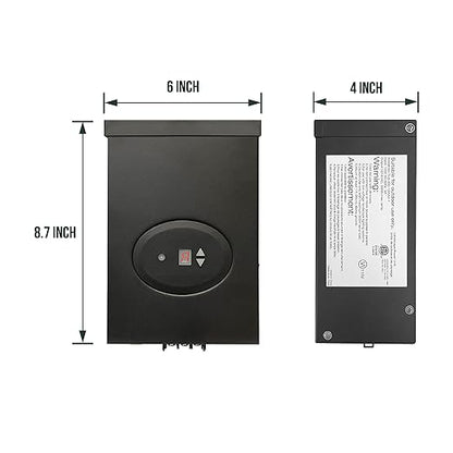 GKOLED ETL Listed 300W Low Voltage Transformer for Landscape Lighting with Timer and Photocell Sensor, 120V AC to 12V/14V AC Power Pack, Fully Encapsulated Toroid Core, CEC VI Certified
