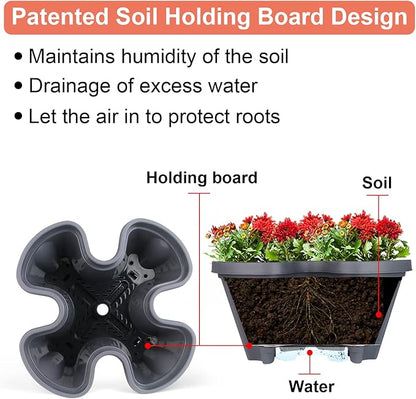 GameXcel Vertical Planter 3 Tier Stackable Planters Garden Planters Strawberry Herb Flower and Vegetable Planter Indoor Outdoor Gardening Pots with Removable Wheels and Tools
