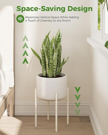 Leaf&lull Single Plant Stand Indoor Corner Plant Stand Metal Plant Holder Tall Flower stand Plant Stool Outdoor Small Plant Table Heavy-Duty Plant Riser 10 Inch Pots Mid Century Modern