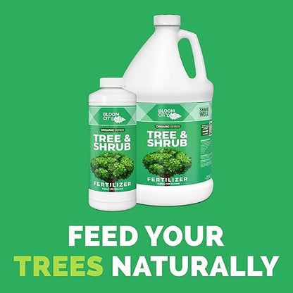 Bloom City's Tree & Shrub Fertilizer - Tree & Evergreen - Shrub Fertilizer for Healthier Growth, Quart (32oz)
