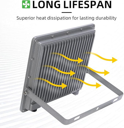 WeDo LED Flood Light 200W Equivalent – 150W Plug-in Outdoor Spotlight, 6500K Bright Daylight, IP65 Waterproof Security Light for Driveway, Building, Warehouse, Front Yard