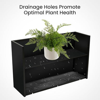 Heavy-Duty Steel Planter Box, Rust-Resistant Large Outdoor & Indoor Plant Container, Metal Garden Box with Drainage Holes & Reinforced Edges 38”x12”x30”
