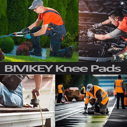 Work Knee Pads Made of Synthetic Leather and Durable Rubber | Suitable for Mechanical Repairs and Yard Work|With Adjustable Straps Medium Firmness