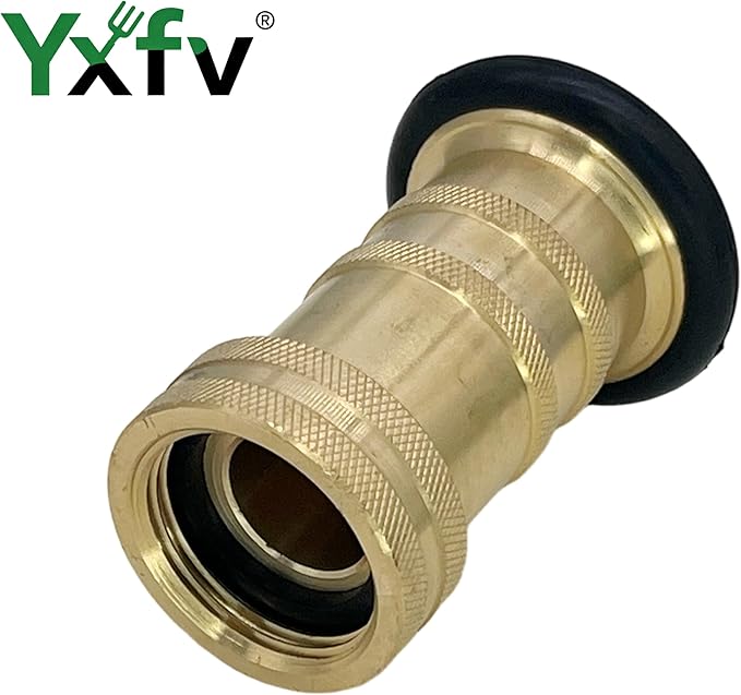 Heavy-Duty Brass Fire Hose Nozzle - 1" NPT/NPSH Adjustable Jet & Fog Spray Nozzle for Fire Fighting, Industrial Safety, Dust Control & Washdown