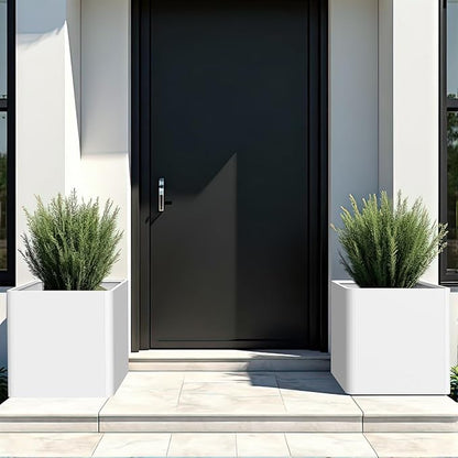 Large Square Planter for Outdoor Plants 20" L x 20" W x 20" H,Metal Planters for Outdoor Plants,Cube Planters with Drainage Hole for Porch/Patio/Garden