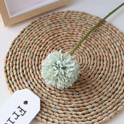 Artificial Flowers Chrysanthemum Ball Flowers Bouquet 10pcs Present for Important People Glorious Moral for Home Office Coffee House Parties and Wedding(Light Green)